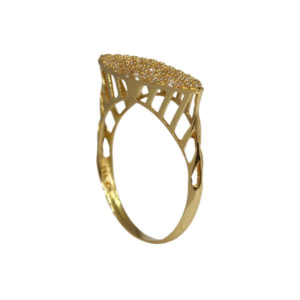 Anel Pavê Ouro 18k Zircônias