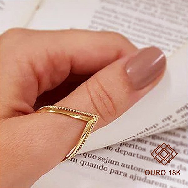 Anel Asa Delta Ouro 18k Esferas