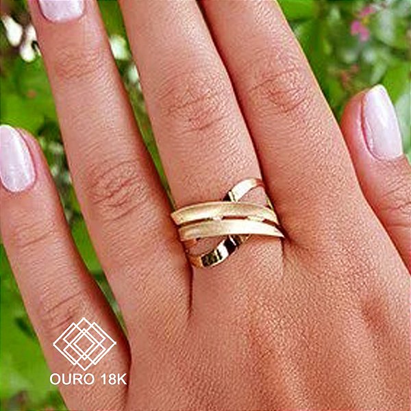Anel X Ouro 18k