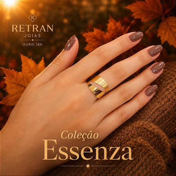 Anel Vazado Ouro 18k - Coleção Essenza