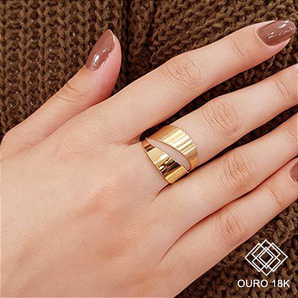 Anel Vazado Ouro 18k