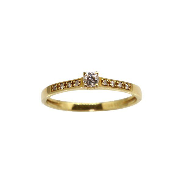 Anel Solitário Ouro 18k Diamantes