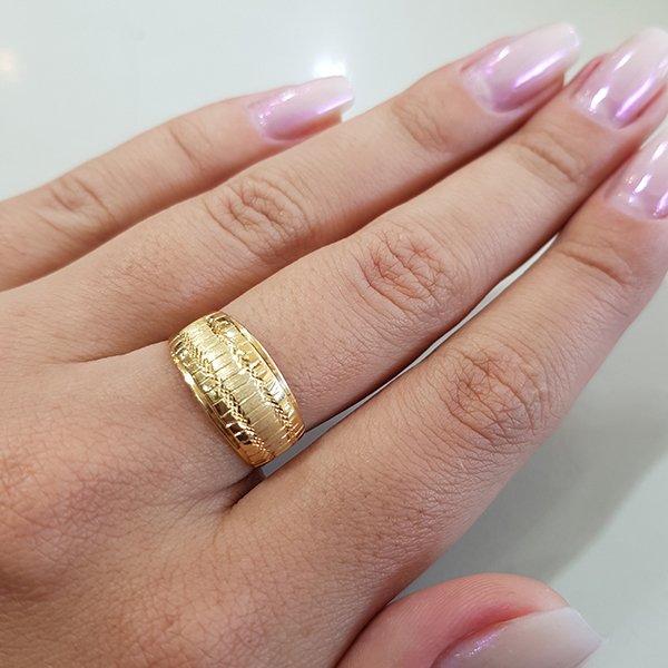 Anel Estamparia Ouro 18k