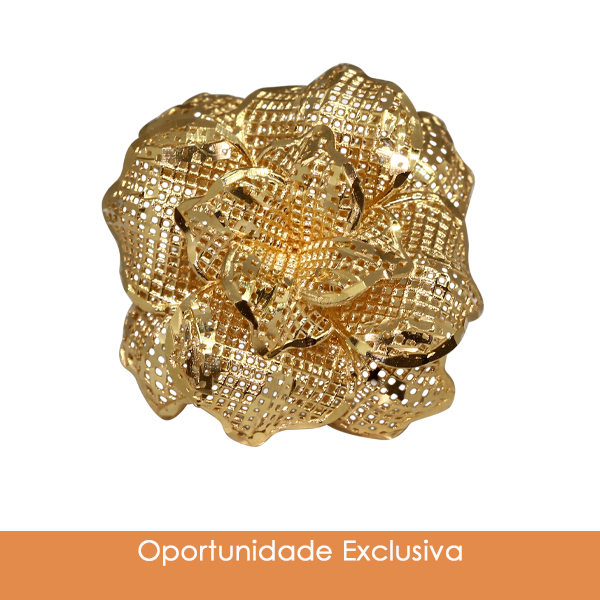 Anel Flor Filigrana Ouro 18k