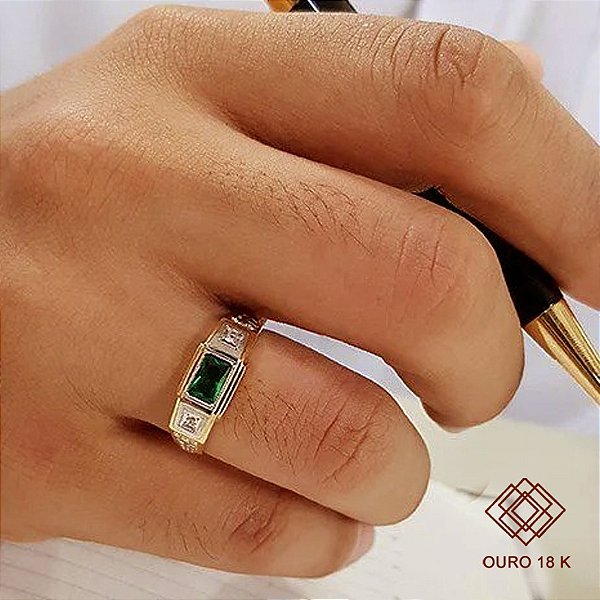 Anel Formatura Técnico Enfermagem Masculino Ouro 18k Zircônia