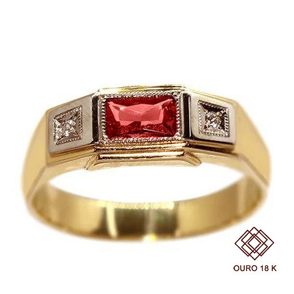 Anel Formatura Jornalismo Masculino Ouro 18k Zircônia