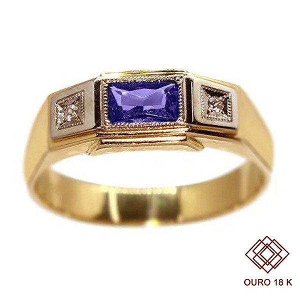 Anel Formatura Computação Masculino Ouro 18k Zircônia