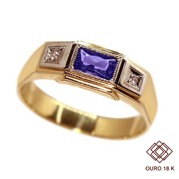 Anel Formatura Química Masculino Ouro 18k
