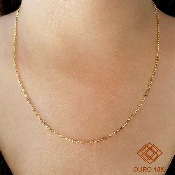 Cordão Elo Português Ouro 18k - 50cm