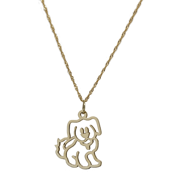 Kit Cordão Ouro 18k + Pingente Cachorro Ouro 18k