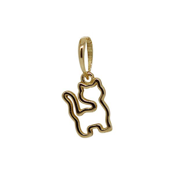 Pingente Gato Ouro 18k Pet Love