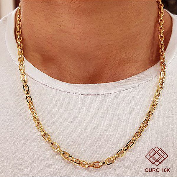 Cordão Cadeado Masculino Ouro 18k