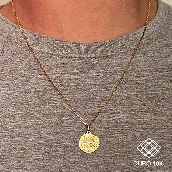 Kit Cordão Masculino Ouro 18k + Pingente Ouro 18k