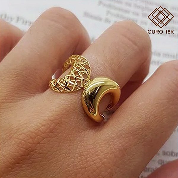 Anel X Filigrana Ouro 18k