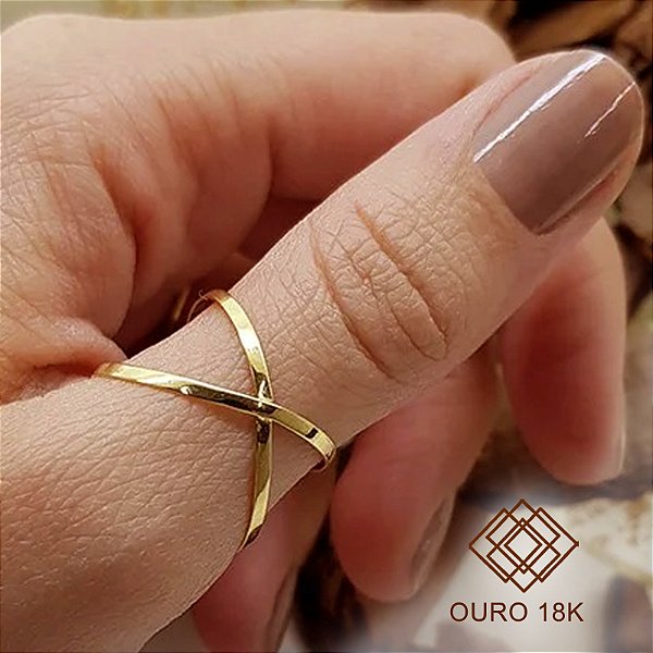 Anel X Ouro 18k