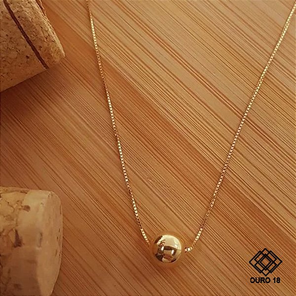 Gargantilha Esfera Ouro 18k