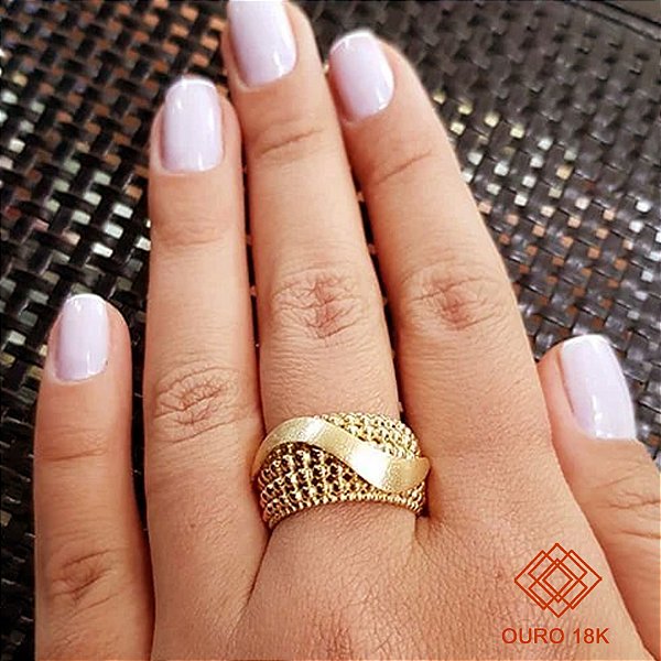 Anel Esferas Ouro 18k