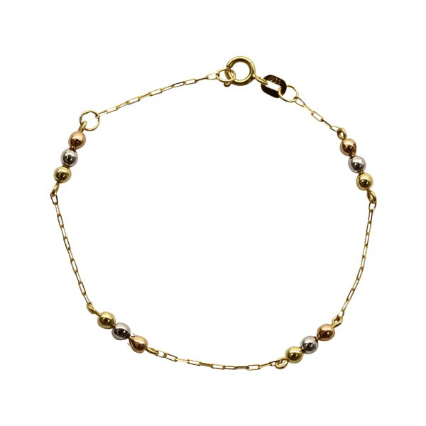Pulseira Infantil 3 Cores Ouro 18k