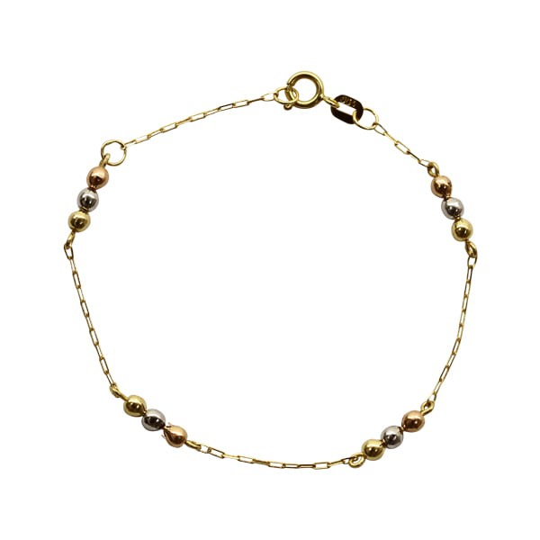 Pulseira Infantil 3 Cores Ouro 18k