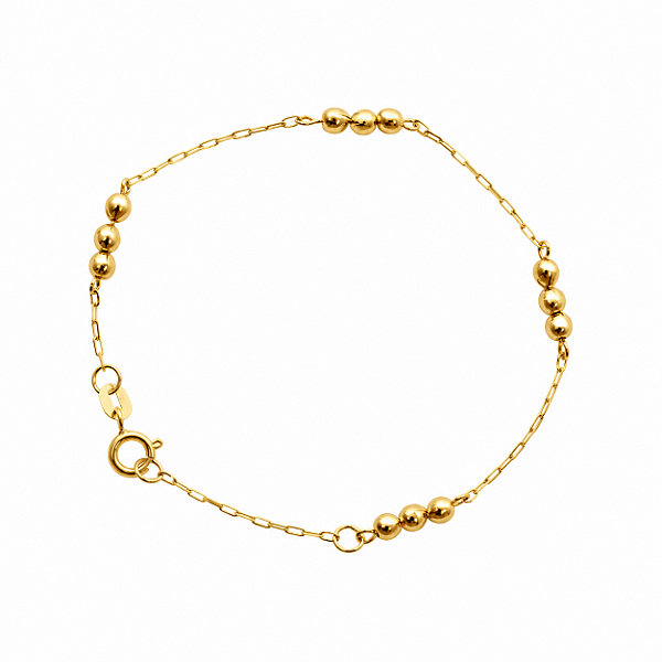 Pulseira Infantil Bolinhas Ouro 18k