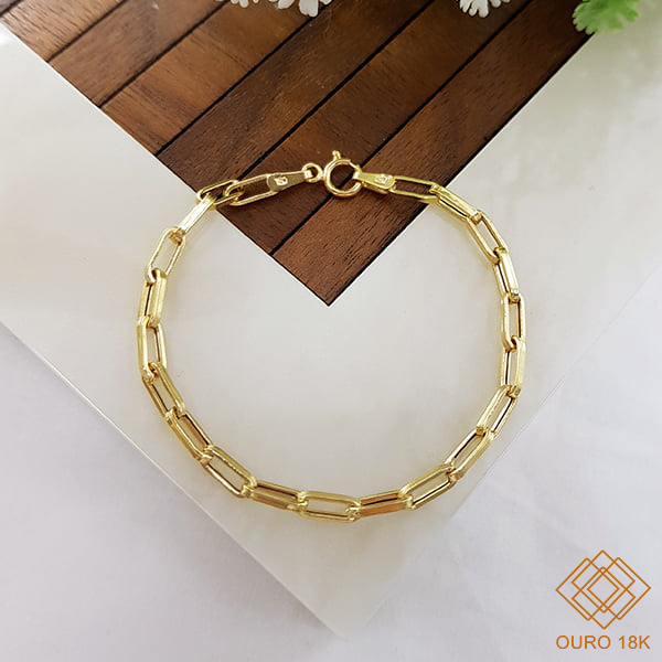 Pulseira Infantil Cadeado Ouro 18k