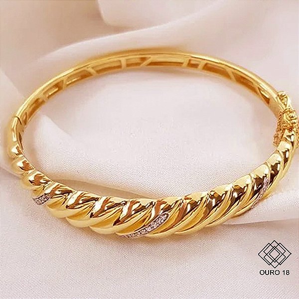 Bracelete Minore Ouro 18k Zircônias