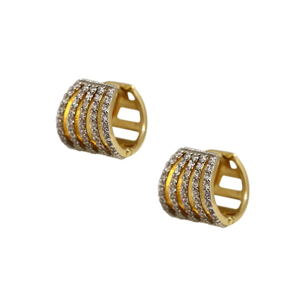 Brinco Argola Ouro 18k Zircônias