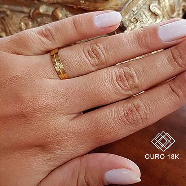 1 Aliança Casamento Ouro 18k