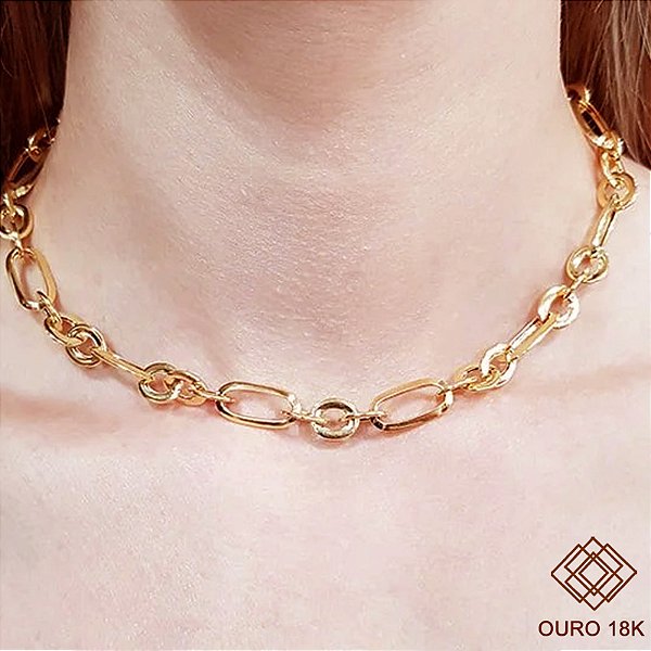 Gargantilha Bold Choker Ouro 18k