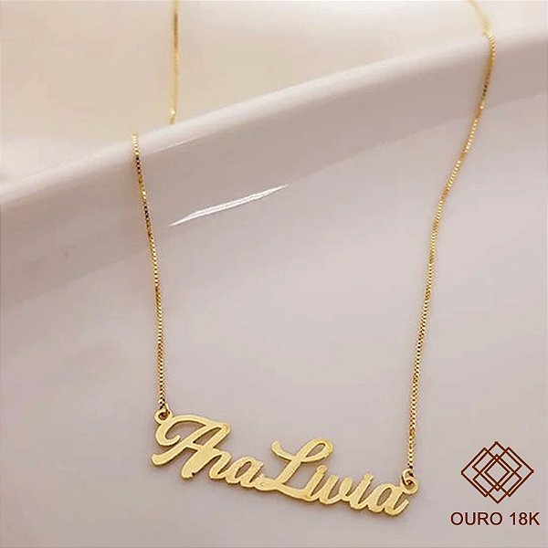 Gargantilha Nome Ouro 18k