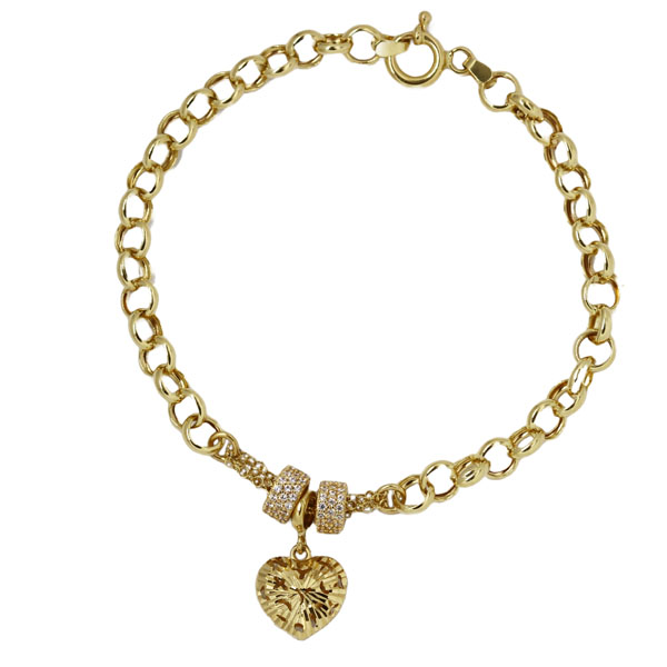 Pulseira Momentos Coração Ouro 18k