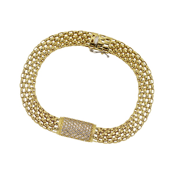 Pulseira Pipoca Ouro 18k Zircônias