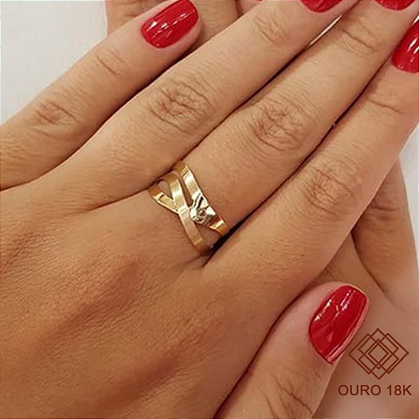 Anel X Ouro 18k