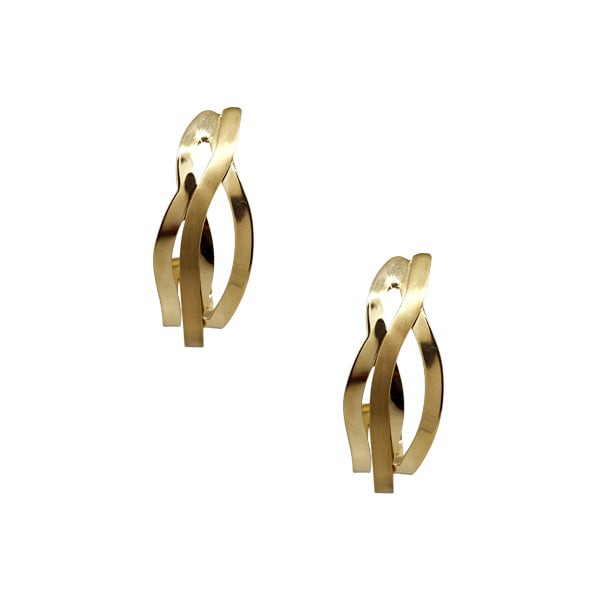 Brinco Meia Argola Ouro 18k