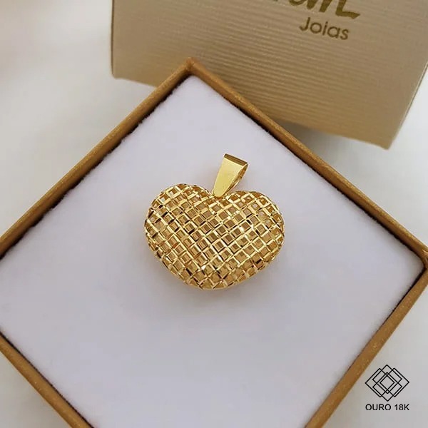 Pingente Coração Filigrana Ouro 18k