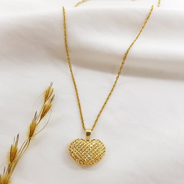Kit Cordão Ouro 18k + Pingente Coração Filigrana Ouro 18k