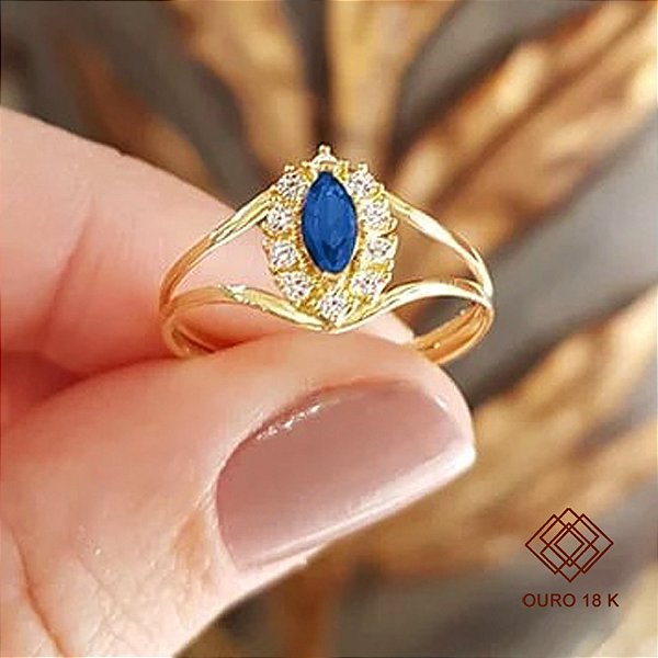 Anel Formatura Gestão Financeira Ouro 18k Zircônias - Sem emblema