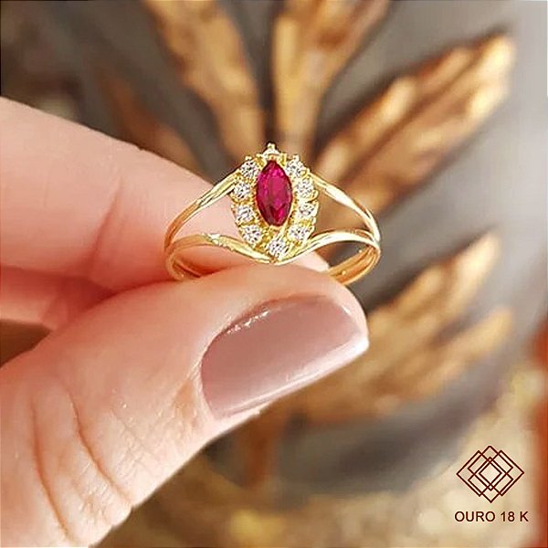 Anel Formatura Jornalismo Ouro 18k Zircônias - Sem emblema