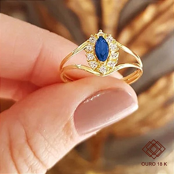 Anel Formatura Recursos Humanos Ouro 18k Zircônias - Sem emblema