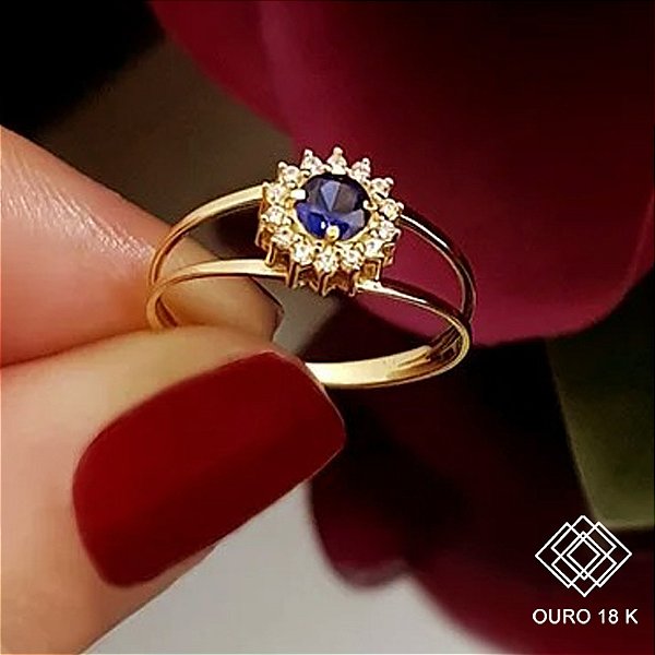 Anel Formatura Gestão Financeira Ouro 18k Zircônias - Sem emblema