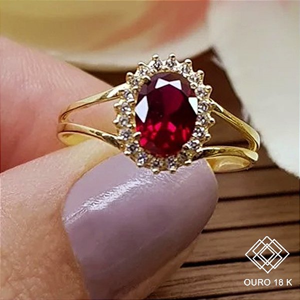 Anel Formatura Jornalismo Ouro 18k Zircônias - Sem emblema