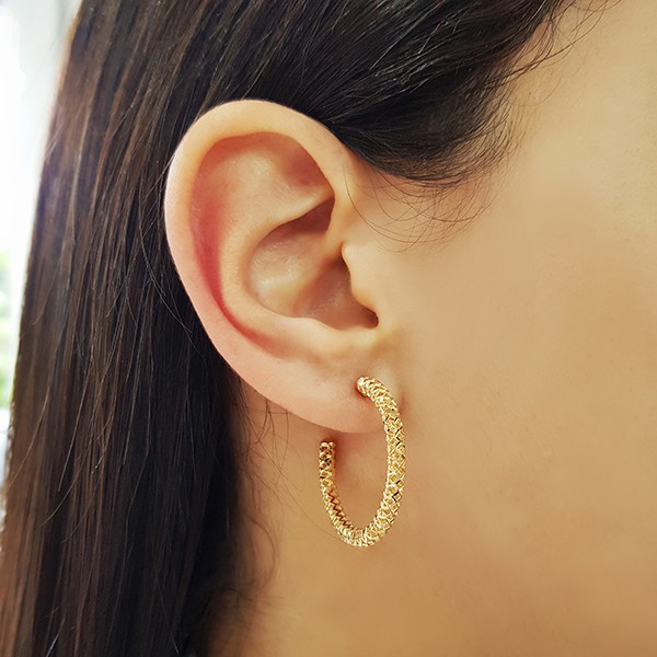 Brinco Diamantado Ouro 18k