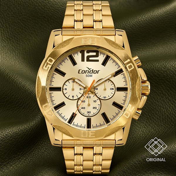 Relógio Condor Masculino Dourado Covd34as/4x