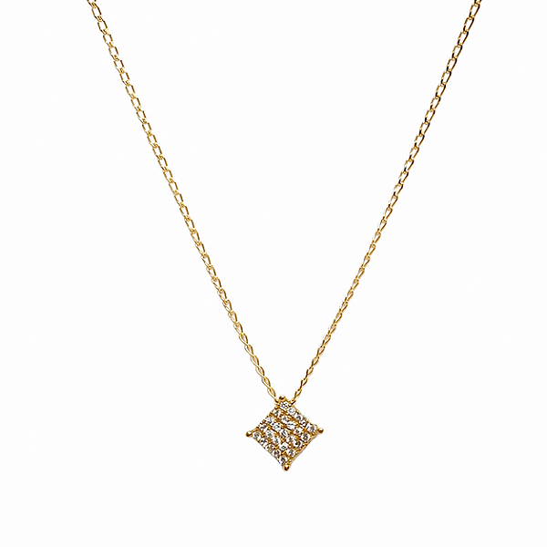 Kit Cordão Ouro 18k + Pingente Chuveiro Quadrado Ouro 18k