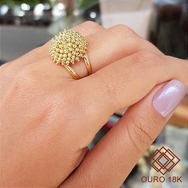 Anel Esferas Ouro 18k