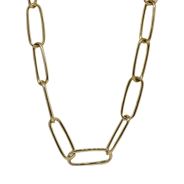 Gargantilha Malha Cadeado Ouro 18k