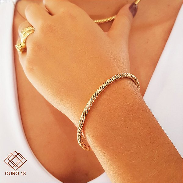 Bracelete Torcido Ouro 18k