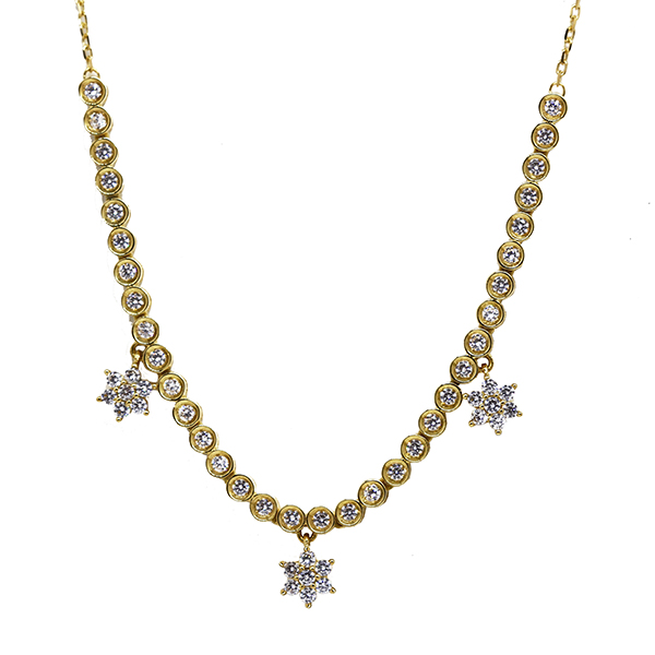 Gargantilha Ouro 18k Zircônias