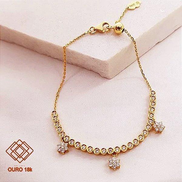 Pulseira Ouro 18k Zircônias