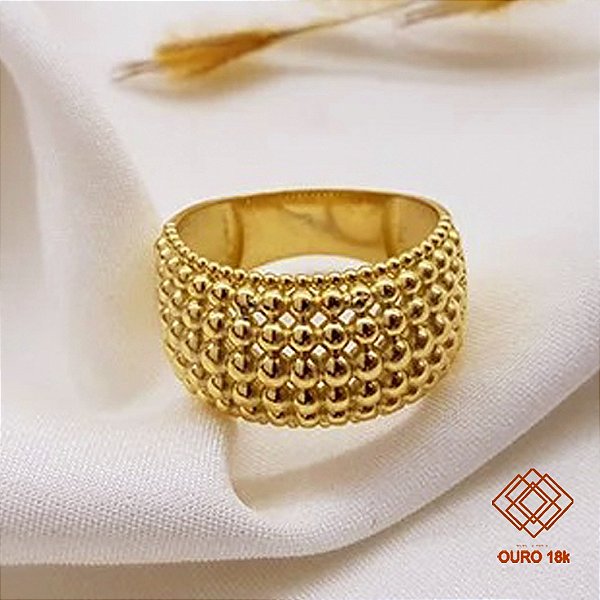 Anel Esferas Ouro 18k